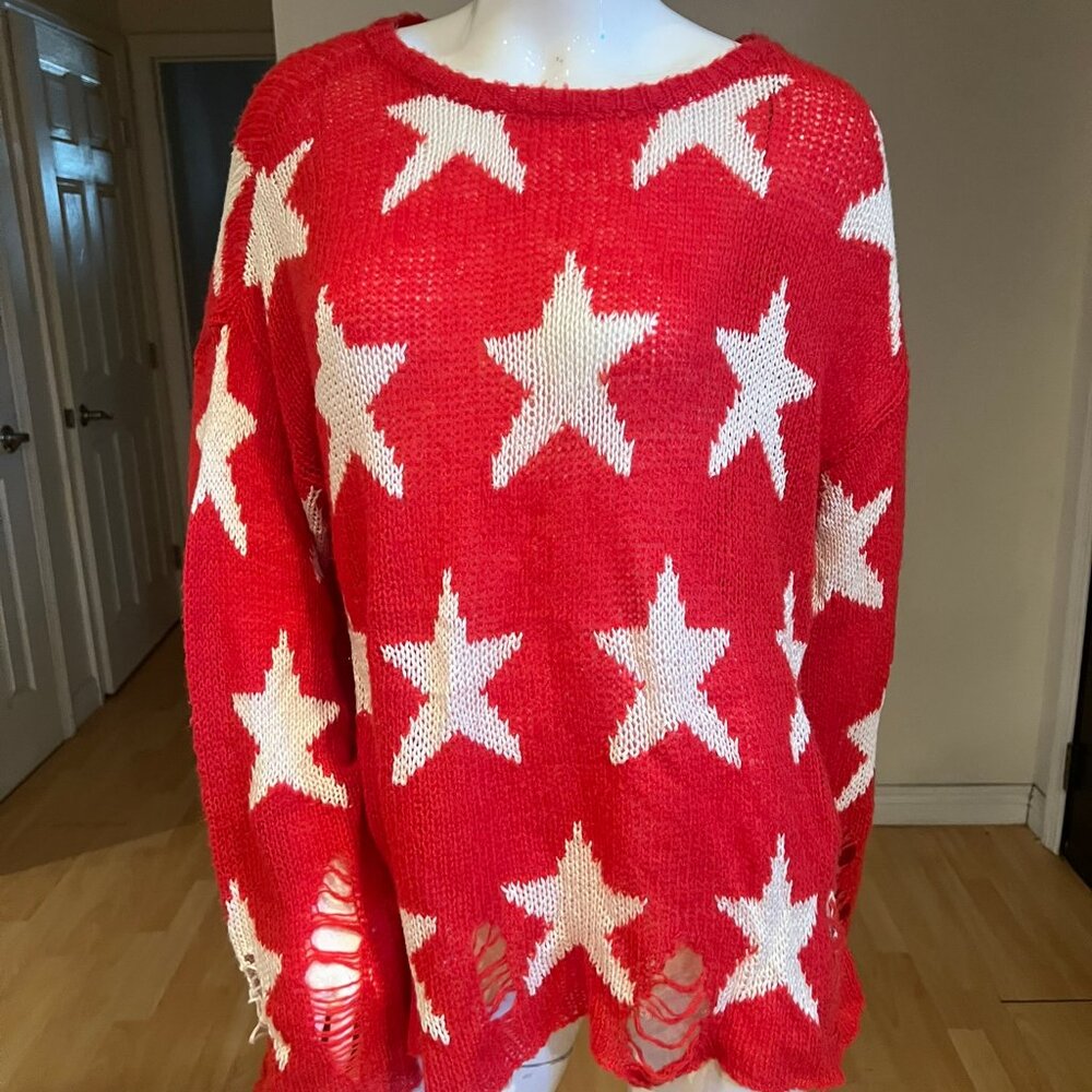 Y2K $198 WILDFOX COUTURE SEEING STARS LENNON SWEATER SZ M MEDIUM
